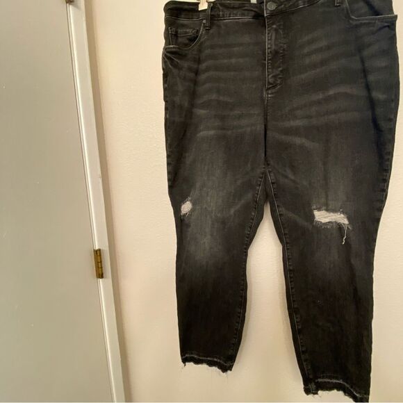 Kut From The Kloth Reese High Rise Fab Ab Ankle Straight Jeans distressed 16W - Picture 2 of 11